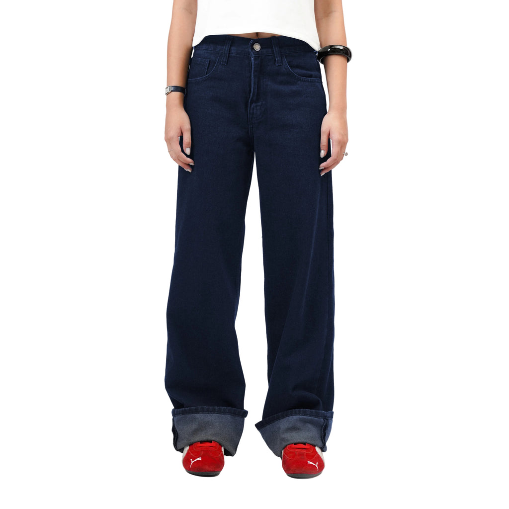 Wide Leg  Blue Jeans - Basica Women