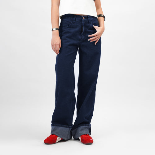 Wide Leg  Blue Jeans - Basica Women