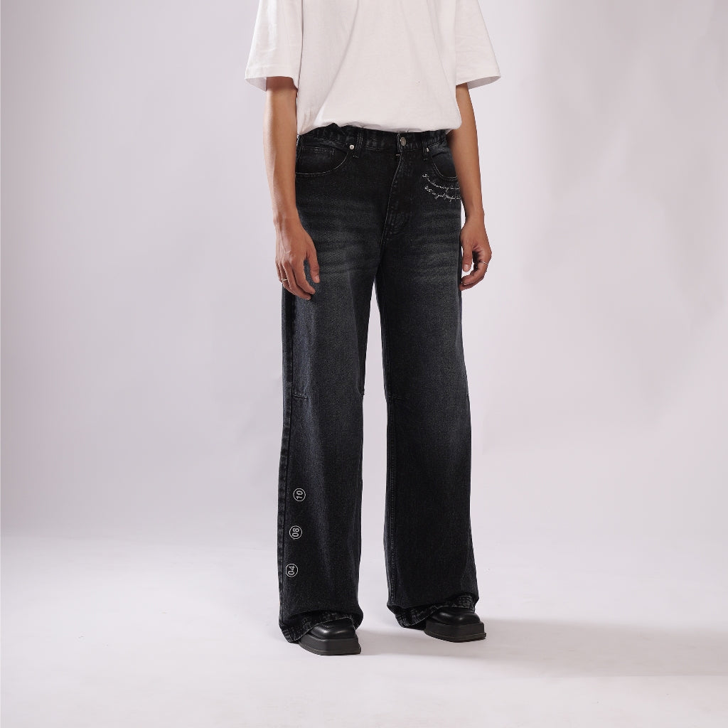 London Dark Charcoal - Wide Denim