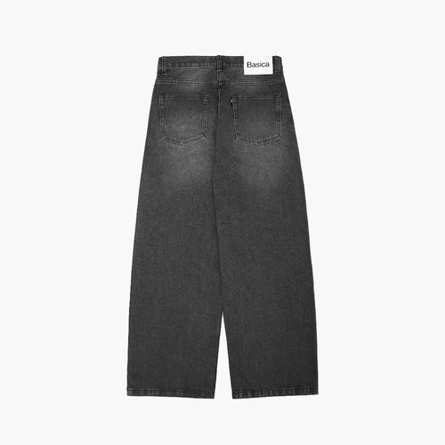 Wide Leg Black Jeans - Basica Man