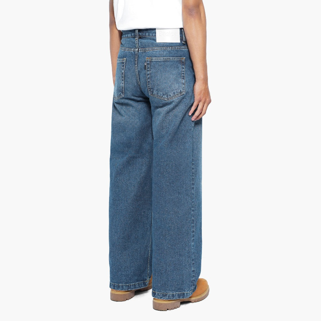 Wide Leg Blue Jeans - Basica Man
