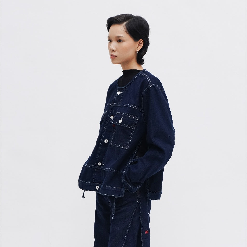 Nina Uncollar Jacket - Blue or Love Collection