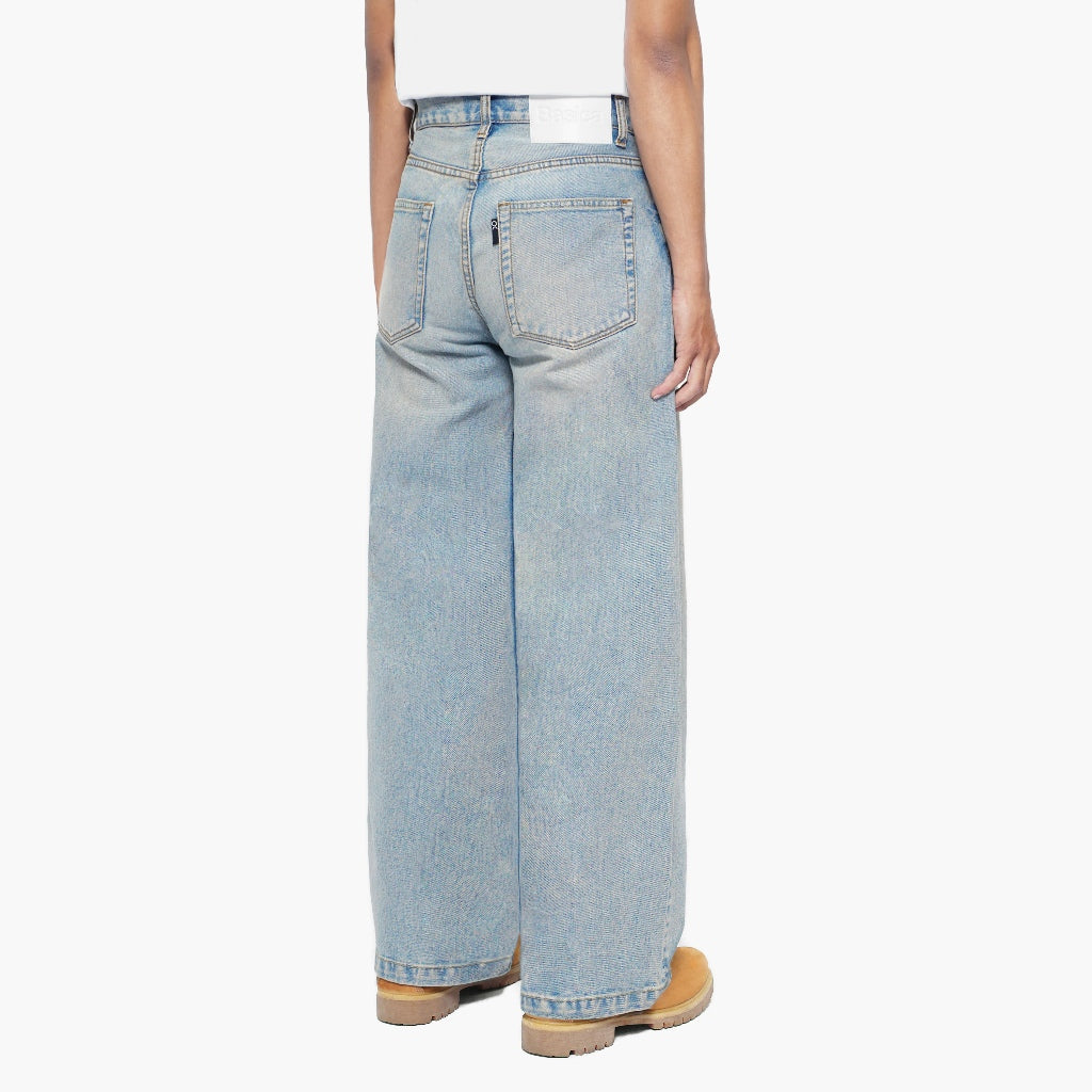 Wide Leg Blue Jeans - Basica Man