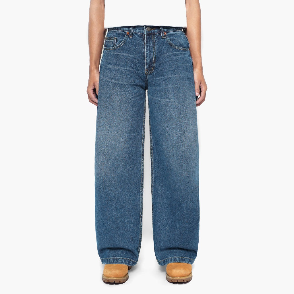 Wide Leg Blue Jeans - Basica Man