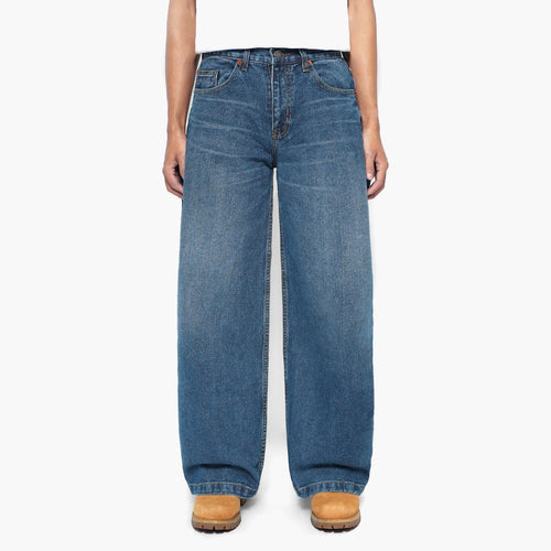 Wide Leg Blue Jeans - Basica Man