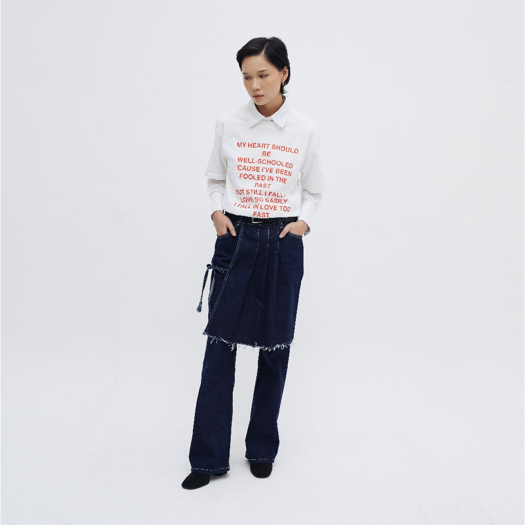 Carla Skirt Pants Denim - Blue or Love Collection