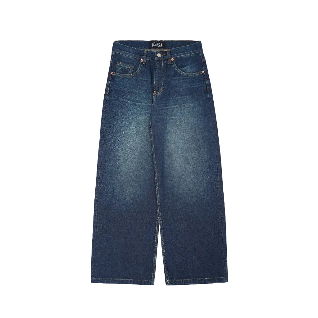 Wide Leg Blue Jeans - Basica Man