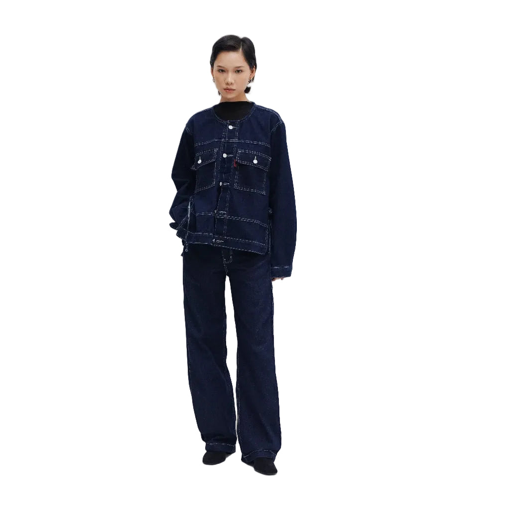 Nina Uncollar Jacket - Blue or Love Collection