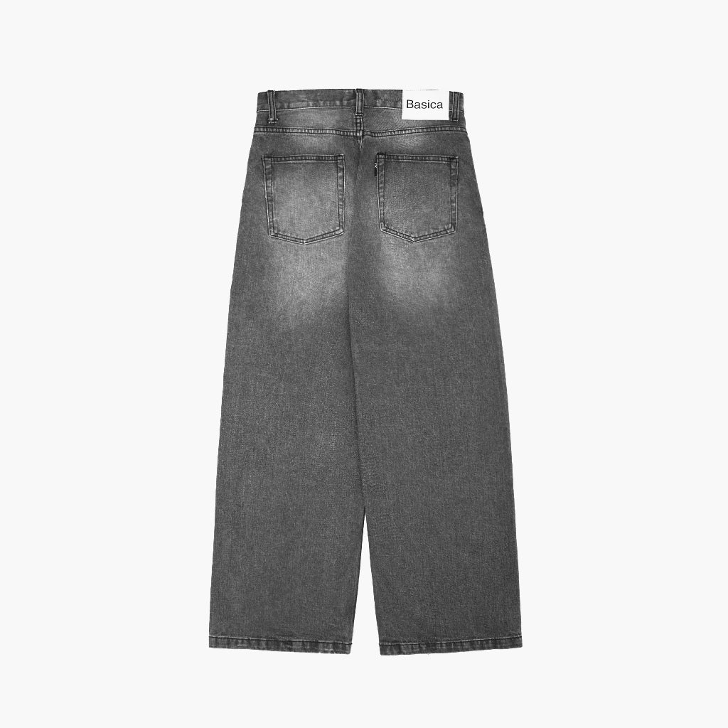 Wide Leg Black Jeans - Basica Man