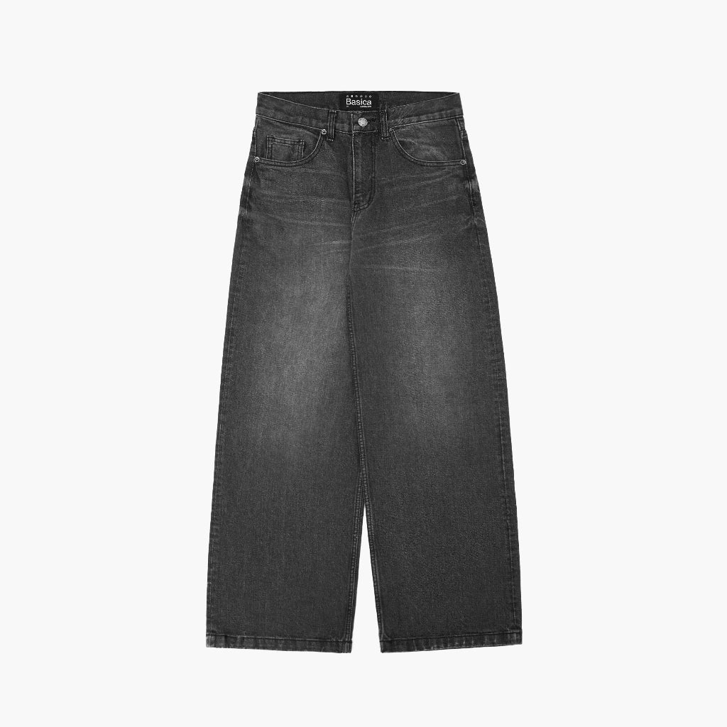 Wide Leg Black Jeans - Basica Man