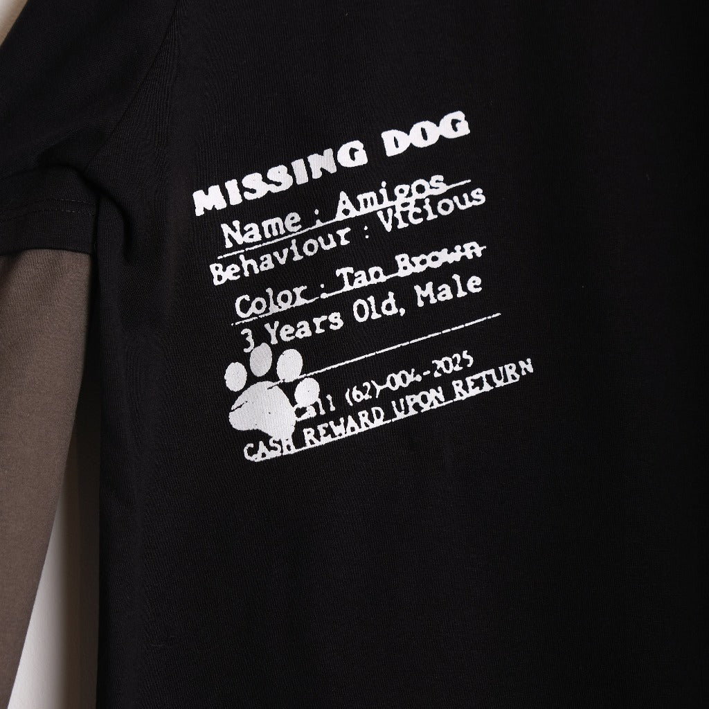 Missing Dog Double Layer Tee - Double Layer Tshirt