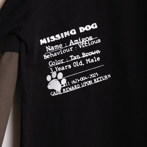 Missing Dog Double Layer Tee - Double Layer Tshirt