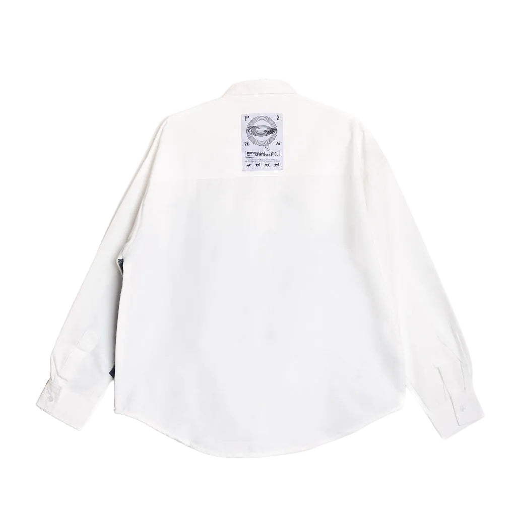 Chasm Denim Oxford Shirt Print - Shirt Long Sleeve