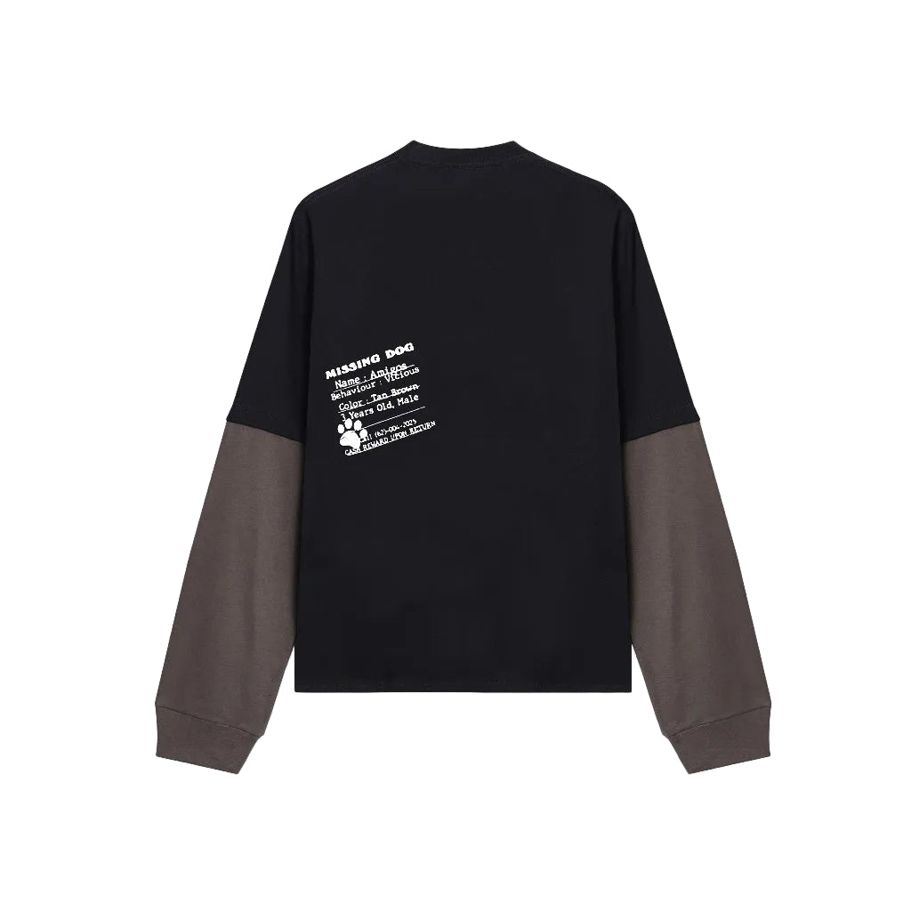 Missing Dog Double Layer Tee - Double Layer Tshirt