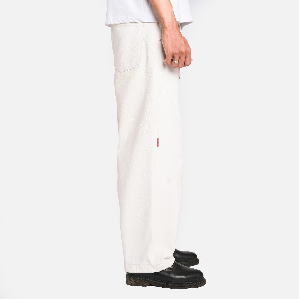 Arise Baggy Cream - Celana Panjang Baggy Jeans Denim