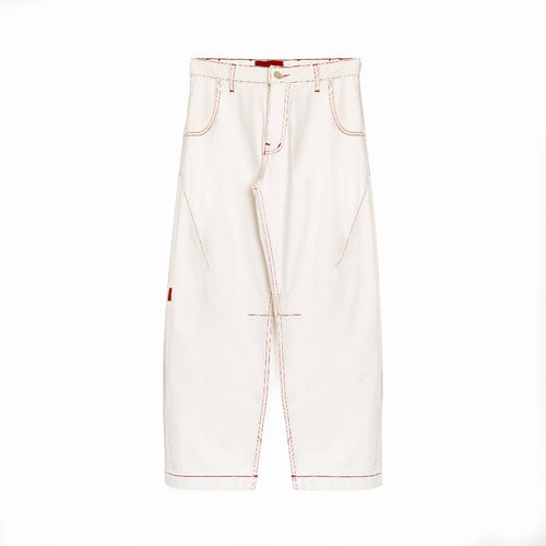 Arise Baggy Cream - Celana Panjang Baggy Jeans Denim