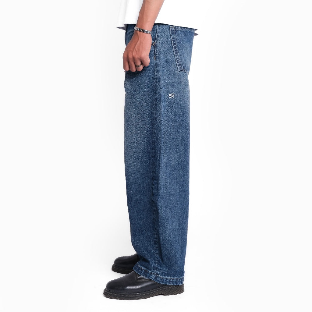 Amomento Barrel Blue Faded Wash - Celana Jeans Barrel