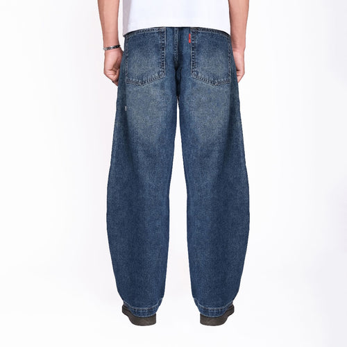Amomento Barrel Blue Faded Wash - Celana Jeans Barrel