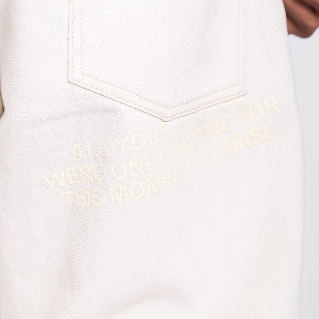 Arise Baggy Cream - Celana Panjang Baggy Jeans Denim