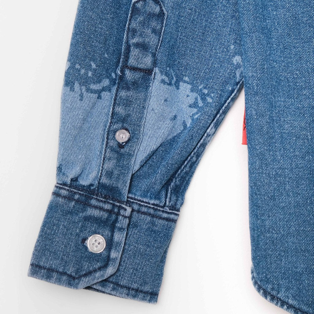 Arise Laser Embro - Kemeja Wash Denim