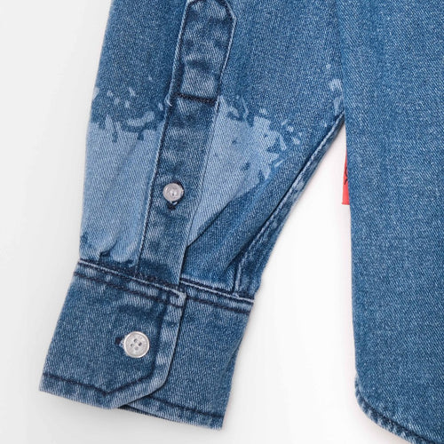 Arise Laser Embro - Kemeja Wash Denim